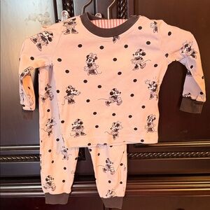 Pottery Barn Kids Pink and Black Character Pajama Set
